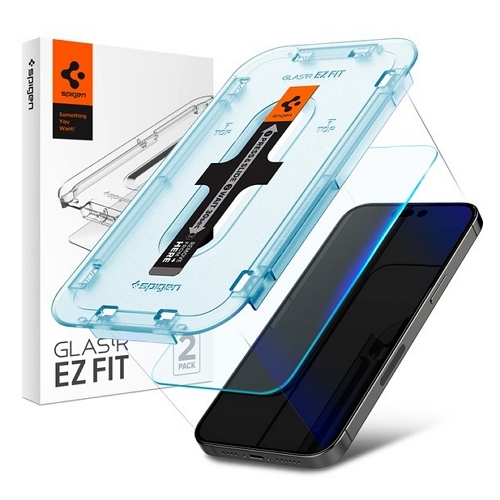 슈피겐  아이폰14 프로 글라스tR 슬림 이지핏 강화유리 보호필름