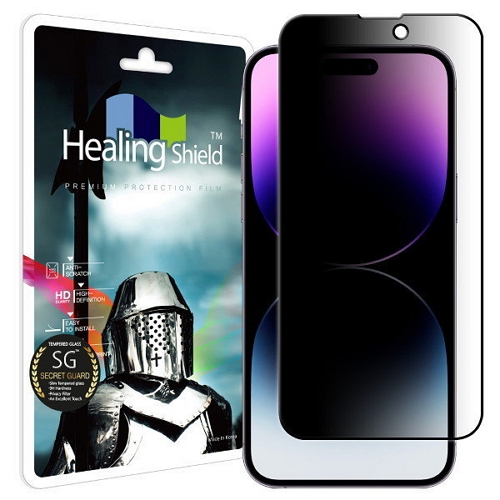 폰트리 힐링쉴드 아이폰14 프로 맥스 3D 풀커버 사생활보호 강화유리 보호필름