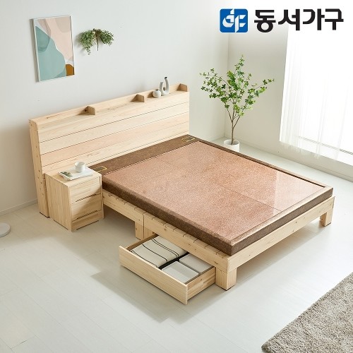 동서가구 로제 호텔형 편백나무 서랍 돌침대 S