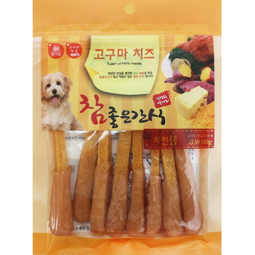 헬로도기 참좋은간식 고구마치즈 치킨봉 100g
