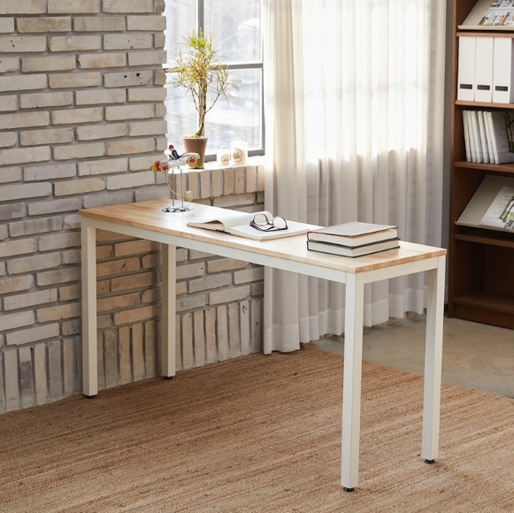 프라이드리빙 폭좁은 고무나무 원목 테이블 1600