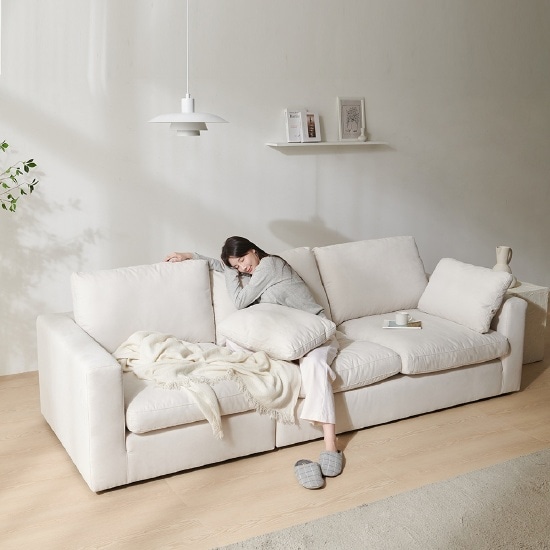 보니애가구 루미에르 모듈 기본형 아쿠아텍스 패브릭 소파 4인용