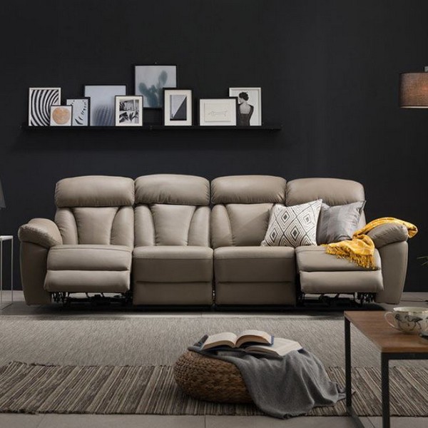 삼익가구 데이브 양방향 USB 가죽 리클라이너 4인용