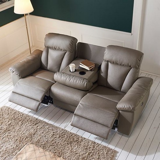 삼익가구 데이브 양방향 USB 가죽 리클라이너 3인용