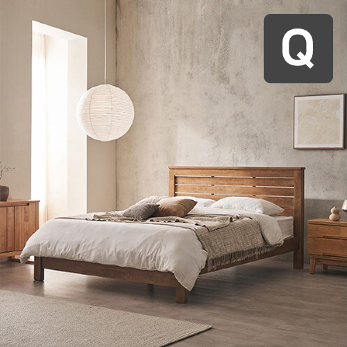 잉글랜더 토론토 고무나무 통깔판 원목 침대 Q