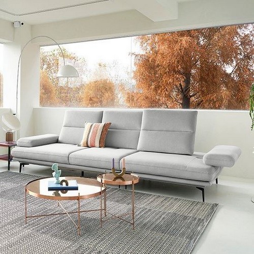 에싸 마제티 스윙기능 리브 패브릭 소파 4인용