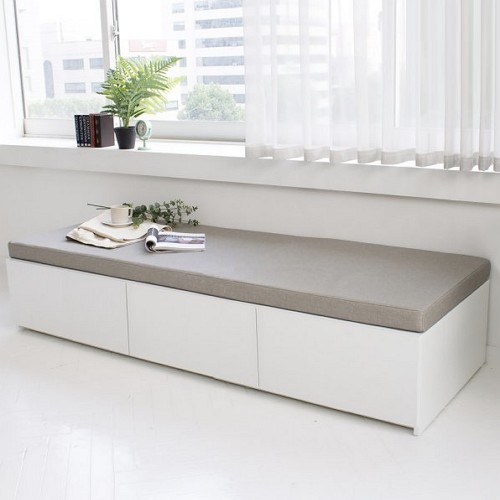 필웰 테미스 속깊은 와이드 3칸 서랍 벤치소파 3인용