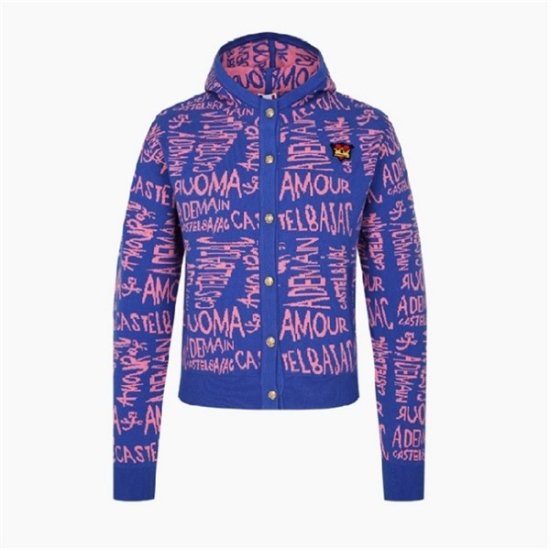 까스텔바작  여성 로고 자가드 후드 니트 가디건 (BGBFSJ503RL)