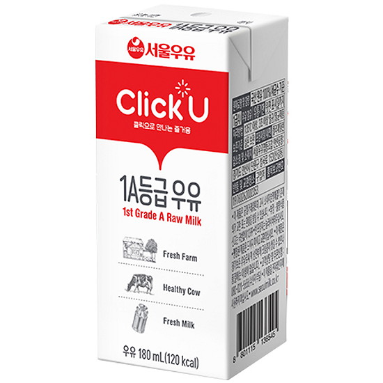 서울우유 클릭유 1A등급 우유 180ml