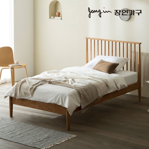 장인가구 바인 고무나무 원목 침대 SS