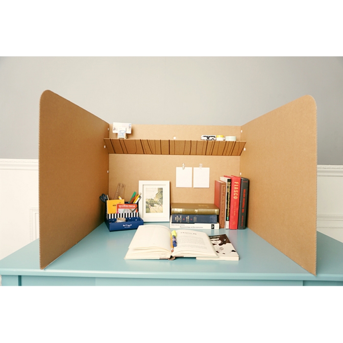 페이퍼팝 종이가구 공부집중 칸막이 상단선반형