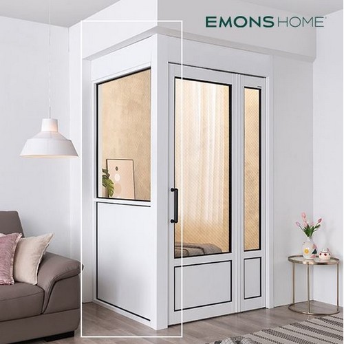 에몬스홈  더홈 ㄱ자 파티션 망입유리 중문