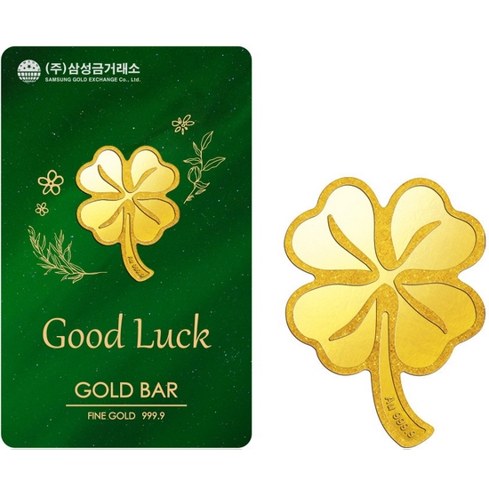 삼성금거래소  행운의 굿럭템 네잎클로버 골드바 3.75g