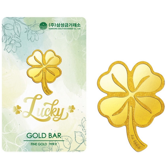 삼성금거래소  행운의 굿럭템 네잎클로버 골드바 1.875g