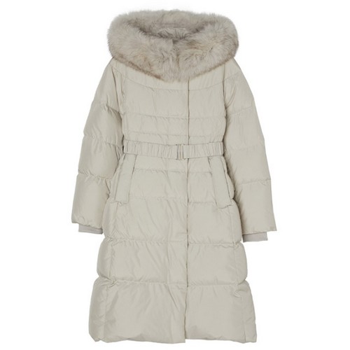 LAP 여성 랩 다운 폭스 롱 벨티드 슬림 패딩 자켓_AN4PDB66