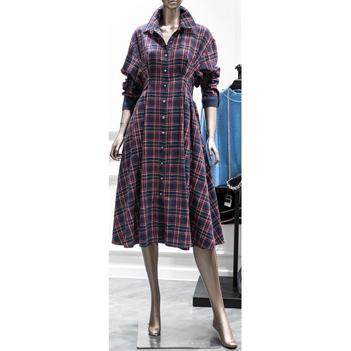 제시뉴욕 여성 체크 라인 원피스_BBA-NLOC0510