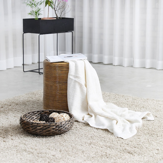 사라방드  몰디브 라탄 원형 스툴의자