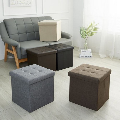 할메이드  싱글 가죽 벤치형 화장대 수납 스툴 의자