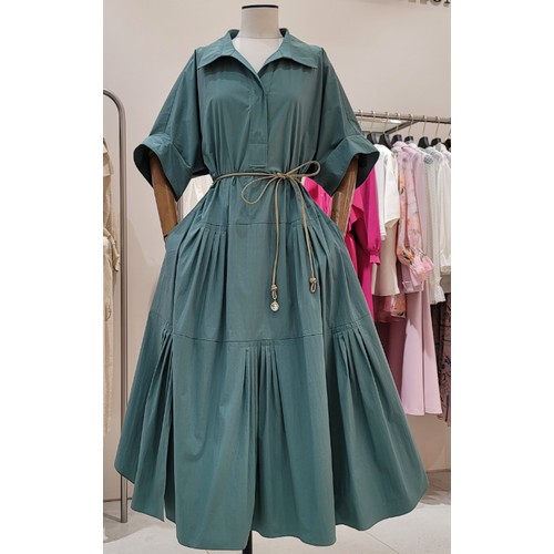 더아이잗컬렉션 여성 캡틴티어드플레어원피스_CM5E0OP51