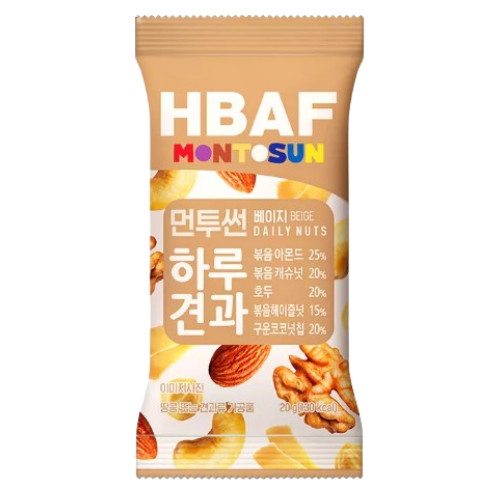 (주)바프 HBAF 먼투썬 하루견과 베이지 20g
