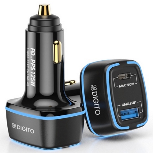 디지토  125W 초고속 차량용 2포트 충전기 DT-C125W