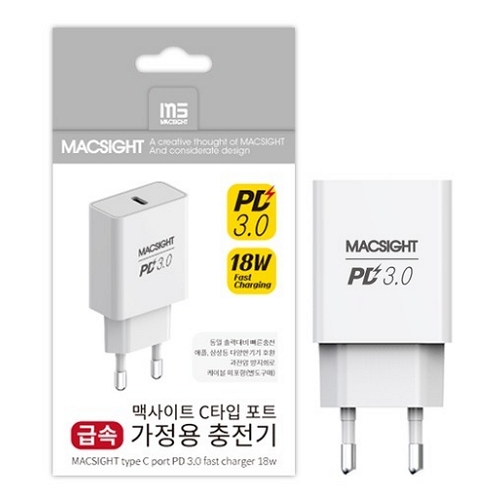 맥사이트  PD 18W 충전기 KK-PDC069-18WB