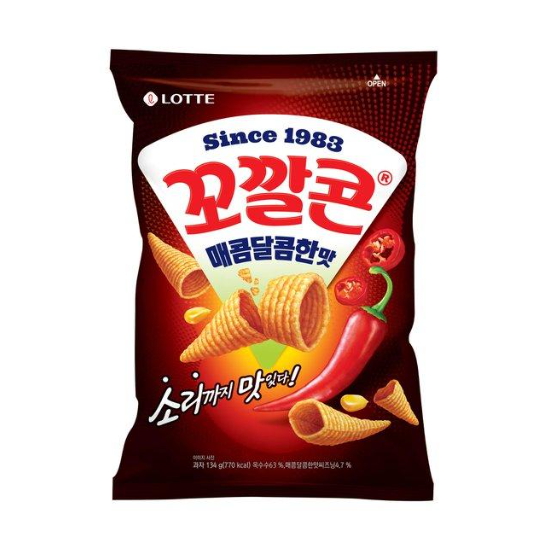 롯데제과 꼬깔콘 매콤달콤한맛 134g[1개]
