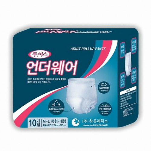 투어스 언더웨어 팬티형기저귀 중대형 10개