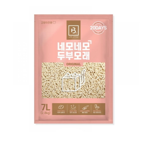 피에스코리아 네모네모 두부모래 가는입자 오리지널 2.8kg