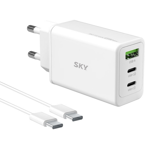 스카이랩 스카이 필 PD PPS 65W 3포트 GaN 미니 충전기 SKY-GaN65Y