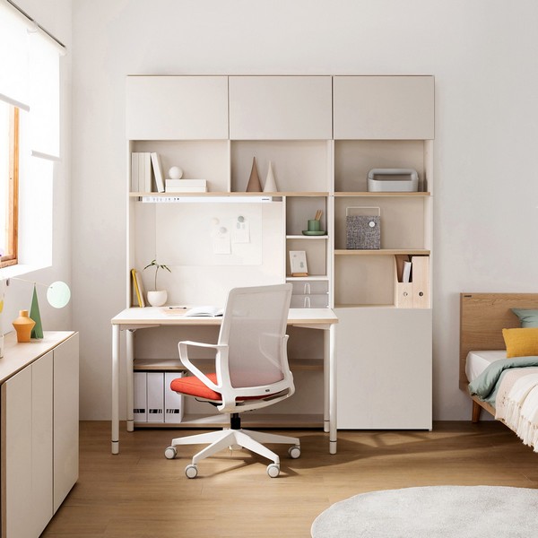 리바트 하움 오브제 6단 학생 책상세트+도어+삼성조명