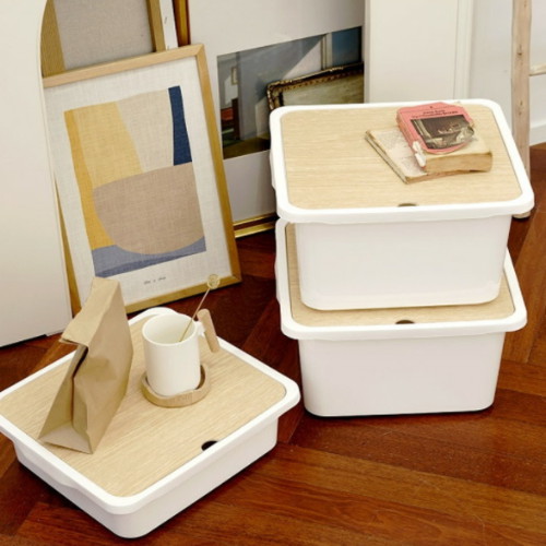 유원피에스 보노하우스 모모 팬트리 리빙박스 우드커버 M