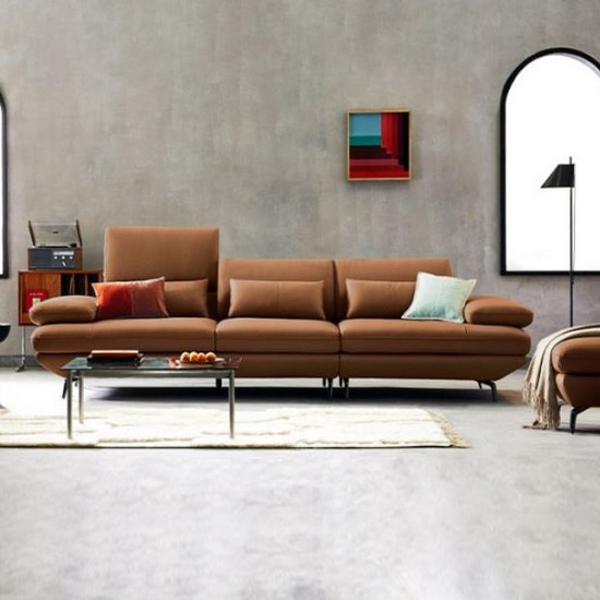 자코모 비안나 하이 기능성 슈렁큰 전체 천연가죽 소파 4인용