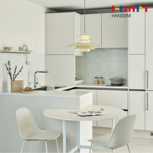 한샘  밀란100 무드 베이지 ㅡ자 기본형