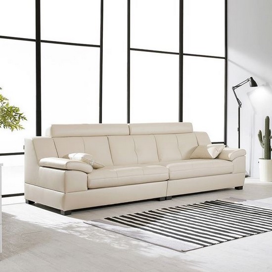 동서가구 조이스 편백황토숯 라텍스탑 천연가죽 소파 3.5인용