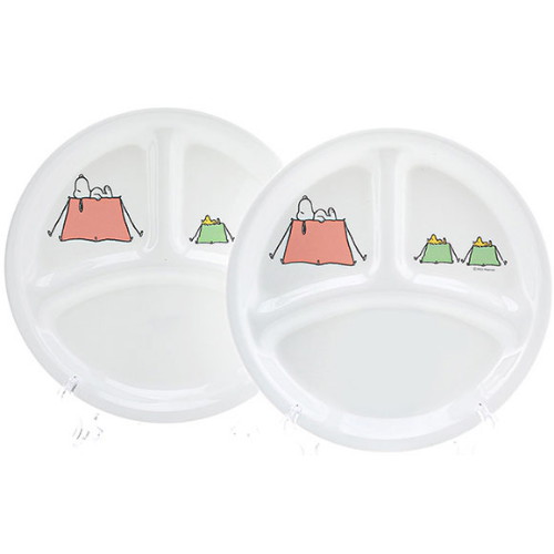 코렐 스누피캠핑 삼절접시 소