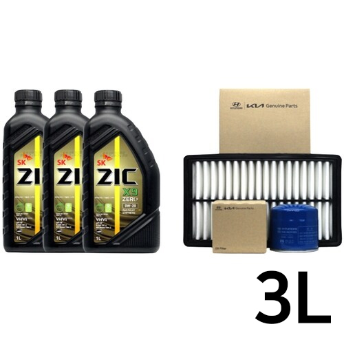 SK엔무브 ZIC 제로 X9 0W20 3L + 순정필터 레이 가솔린