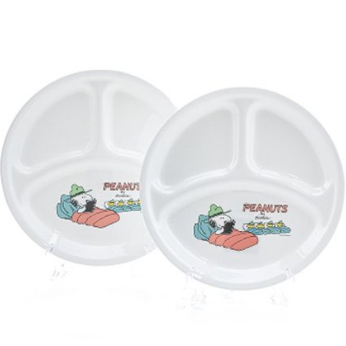 코렐 스누피캠핑 삼절접시 대