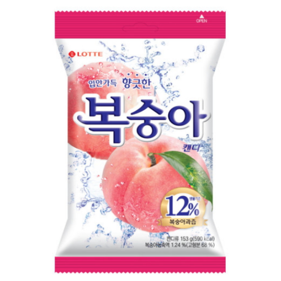롯데제과  복숭아캔디 153g