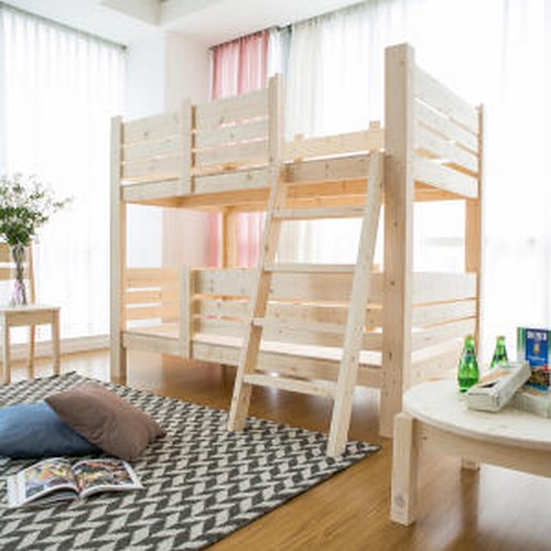 드라마 패널형 일반형 소나무원목 이층침대 S