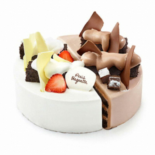 파리바게뜨 초코반 딸기반 케이크