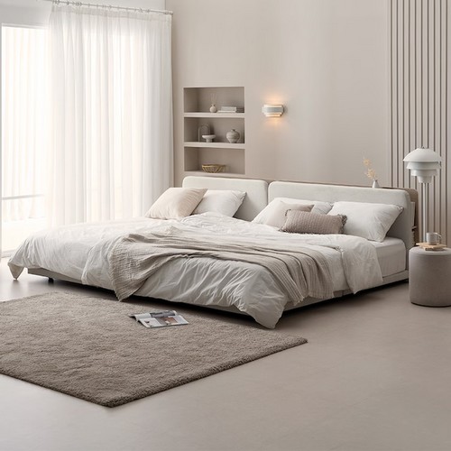 레이디가구 레브 기능성 패브릭 수납헤드 패밀리침대 SS+Q