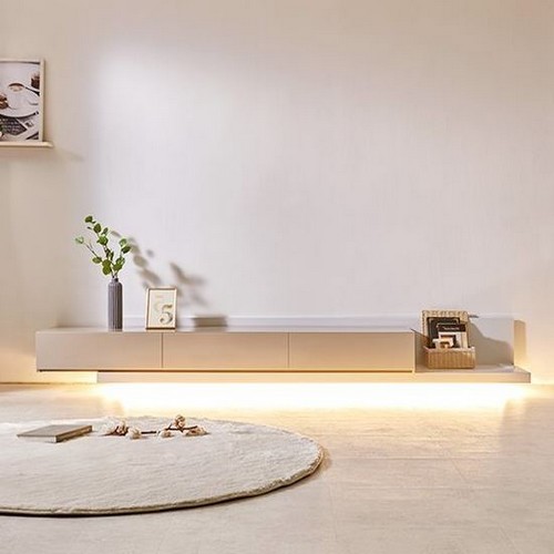 리빙디자인연구소 헤이몰리 루스 확장형 LED 거실장 2300