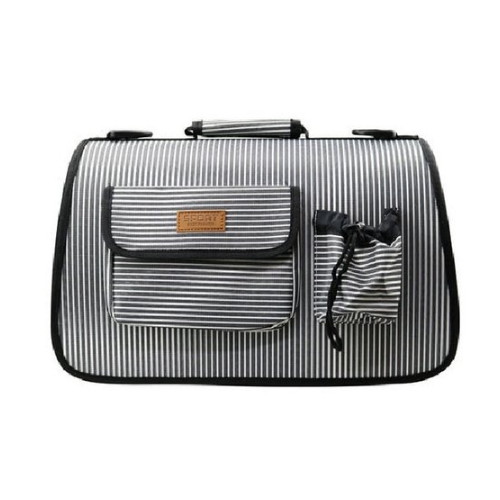 피플펫 천국 스포츠 이동가방 줄무늬 그레이 L