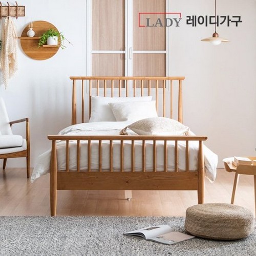 레이디가구 스칸딕 로맨틱2 클래식 원목 침대 SS