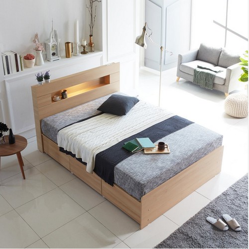 니즈온 엔젤라 3단 서랍 LED침대 Q