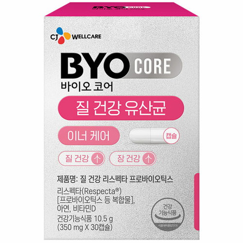 CJ웰케어 바이오 코어 질건강 유산균 350mg 30캡슐