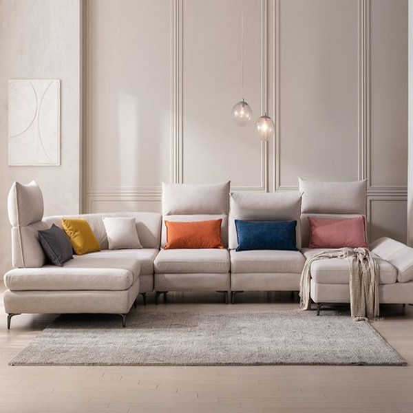 우아미가구 윈 코브라 스윙 코너 갤럭시원단 패브릭 소파 7인용