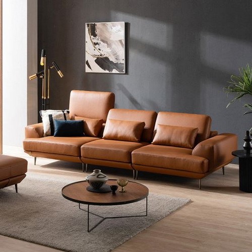 주드 리프트업 전체 천연가죽 소파 4인용