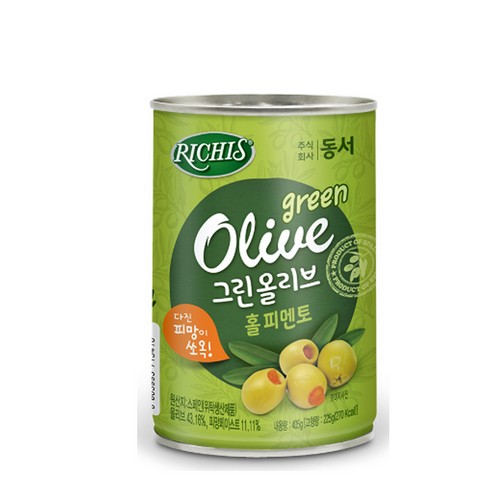 동서  리치스 그린올리브 홀피멘토 405g